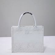 Dior Small Book Tote White Multicolor D-Lace Embroidery with Macramé Effect - 4