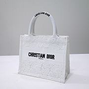 Dior Small Book Tote White Multicolor D-Lace Embroidery with Macramé Effect - 3