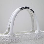 Dior Small Book Tote White Multicolor D-Lace Embroidery with Macramé Effect - 2