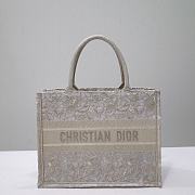 Dior Medium Book Tote White/Gold-tone D-Lace Embroidery with Macramé Effect - 1