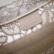 Dior Small Book Tote White/Gold-tone D-Lace Embroidery with Macramé Effect - 2