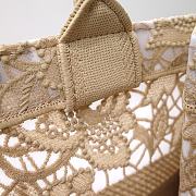 Dior Medium Book Tote Gold-tone D-Lace Embroidery with Macramé Effect - 6
