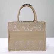 Dior Medium Book Tote Gold-tone D-Lace Embroidery with Macramé Effect - 4
