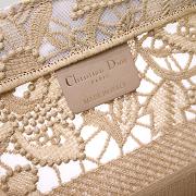 Dior Medium Book Tote Gold-tone D-Lace Embroidery with Macramé Effect - 2