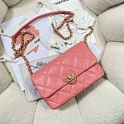 Chanel Small Flap Bag Pink Lambskin size 21 x 14 x 7 cm - 6