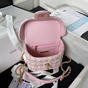 Chanel Small Vanity Case Tweed & Lambskin Pink & Ecru 12.5x15x8 cm - 6