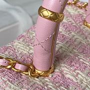 Chanel Small Vanity Case Tweed & Lambskin Pink & Ecru 12.5x15x8 cm - 4