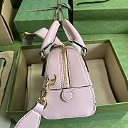 Gucci Ophidia GG Animal Print Mini Bag Pink Leather 21x12x10 cm - 6