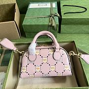 Gucci Ophidia GG Animal Print Mini Bag Pink Leather 21x12x10 cm - 3