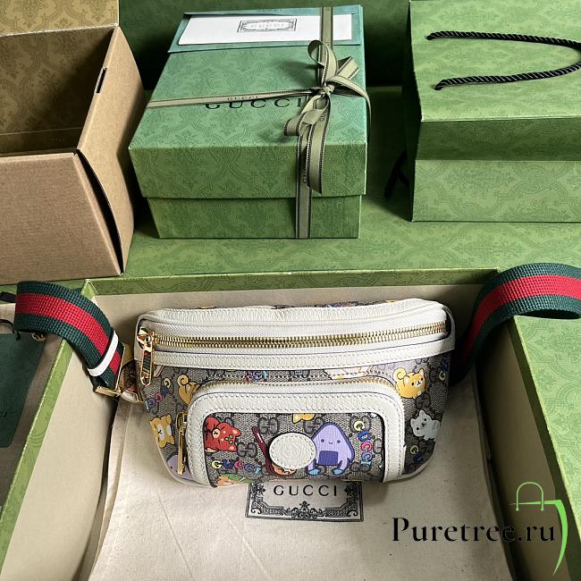 Gucci Animal Print Belt Bag Beige/Ebony GG Supreme 23x12x2.5 cm - 1