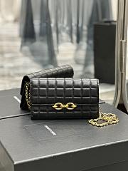 YSL Le Maillon Chain Wallet In Black Quilted Lambskin 19x11x4 cm - 1