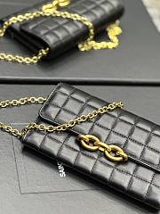YSL Le Maillon Chain Wallet In Black Quilted Lambskin 19x11x4 cm - 4