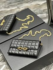YSL Le Maillon Chain Wallet In Black Quilted Lambskin 19x11x4 cm - 3