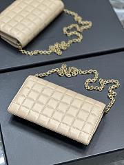 YSL Le Maillon Chain Wallet In Beige Quilted Lambskin 19x11x4 cm - 5