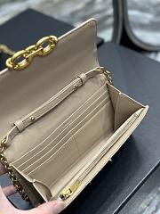 YSL Le Maillon Chain Wallet In Beige Quilted Lambskin 19x11x4 cm - 4