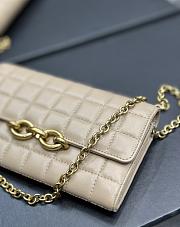 YSL Le Maillon Chain Wallet In Beige Quilted Lambskin 19x11x4 cm - 3