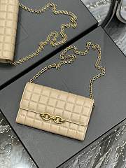 YSL Le Maillon Chain Wallet In Beige Quilted Lambskin 19x11x4 cm - 2