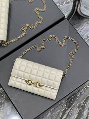 YSL Le Maillon Chain Wallet In White Quilted Lambskin 19x11x4 cm - 5