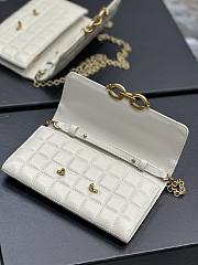 YSL Le Maillon Chain Wallet In White Quilted Lambskin 19x11x4 cm - 3