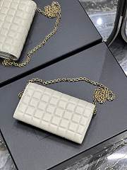 YSL Le Maillon Chain Wallet In White Quilted Lambskin 19x11x4 cm - 2