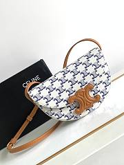 Celine Besace Cuir Triomphe In Triomphe Canvas And Calfskin Blue - 1