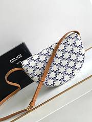 Celine Besace Cuir Triomphe In Triomphe Canvas And Calfskin Blue - 3