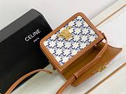 Celine Teen Triomphe Bag In Triomphe Canvas And Calfskin Blue - 2