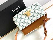 Celine Shoulder Bag Triomphe In Triomphe Canvas And Calfskin Green - 2