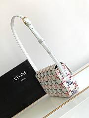Celine Shoulder Bag Triomphe In Triomphe Canvas And Calfskin Blue/Red - 2