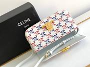 Celine Shoulder Bag Triomphe In Triomphe Canvas And Calfskin Blue/Red - 6