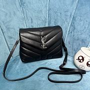 YSL Loulou Toy Strap Bag Black & Silver Hardware size 20 x 14 x 7.5 cm - 1