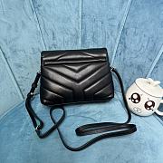 YSL Loulou Toy Strap Bag Black & Silver Hardware size 20 x 14 x 7.5 cm - 3