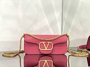 Valentino Locò Pink Calfskin Shoulder Bag Gold-tone Logo - 1