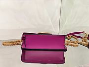 Valentino Locò Purple Calfskin Shoulder Bag Gold-tone Logo - 5