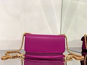 Valentino Locò Purple Calfskin Shoulder Bag Gold-tone Logo - 4