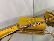 Valentino Locò Yellow Calfskin Shoulder Bag Gold-tone Logo - 5