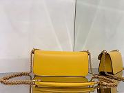 Valentino Locò Yellow Calfskin Shoulder Bag Gold-tone Logo - 4