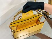 Valentino Locò Yellow Calfskin Shoulder Bag Gold-tone Logo - 3
