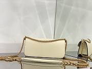 Valentino Locò White Calfskin Shoulder Bag Gold-tone Logo - 6