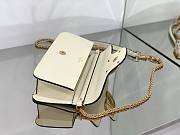 Valentino Locò White Calfskin Shoulder Bag Gold-tone Logo - 2