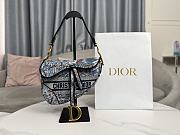 Dior Saddle Bag Denim Multicolor Dior Jardin Magique Embroidery 25 cm - 1