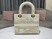 Dior Medium Lady D-Lite Bag Dior Jardin d'Hiver Embroidery with Gold-Tone Metallic Thread - 4