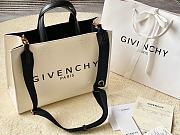 Givenchy Medium G-Tote Shopping Bag In Beige/Black Canvas 37x13x26 cm - 1