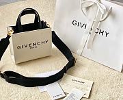 Givenchy Mini G-Tote Shopping Bag In Beige/Black Canvas 19x8x16 cm - 1