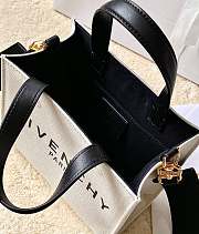 Givenchy Mini G-Tote Shopping Bag In Beige/Black Canvas 19x8x16 cm - 6