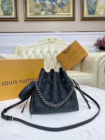 LV Bella Black Mahina Leather M57070 size 19 x 22 x 14 cm 