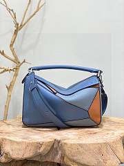 Loewe Puzzle Bag In Classic Calfskin Blue/Tan 29 x 12 x 19 cm - 1