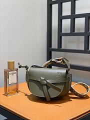 Loewe Mini Gate Dual Bag In Soft Calfskin And Jacquard Khaki Size 21x12.5x9 cm - 4