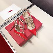 Valentino Patent Rockstud Caged Pump Red 100mm - 1