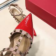 Valentino Patent Rockstud Caged Pump Red 100mm - 5